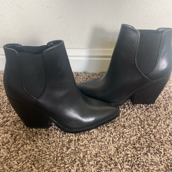 Nordstrom BP. black leather ankle boots - Picture 1 of 6